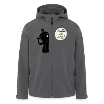 Kaffee ist fertig (Kontur) - Recycelte Männer Softshell-Jacke von Stanley/Stella - Anthrazit - Vorne - AI Model Male 185 light (185cm)