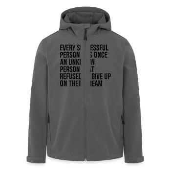 every successful person was once an unknown per - Recycelte Männer Softshell-Jacke von Stanley/Stella - Anthrazit - Vorne - AI Model Male 185 light (185cm)