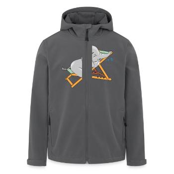 Baby-Elefant schläft auf dem Liegestuhl - Recycelte Männer Softshell-Jacke von Stanley/Stella - Anthrazit - Vorne - AI Model Male 185 light (185cm)