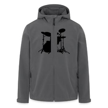 Schlagzeug - Drums - Recycelte Männer Softshell-Jacke von Stanley/Stella - Anthrazit - Vorne - AI Model Male 185 light (185cm)