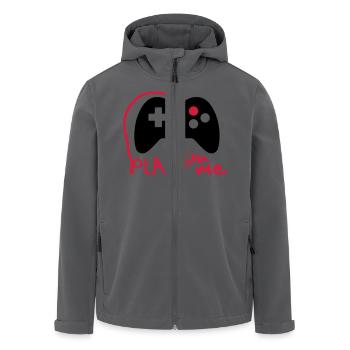 Play with me / Konsole / Gaming / Controller - Recycelte Männer Softshell-Jacke von Stanley/Stella - Anthrazit - Vorne - AI Model Male 185 light (185cm)