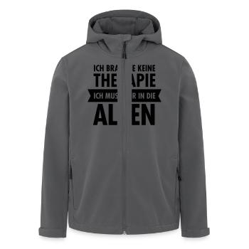 Therapie - Alpen - Recycelte Männer Softshell-Jacke von Stanley/Stella - Anthrazit - Vorne - AI Model Male 185 light (185cm)