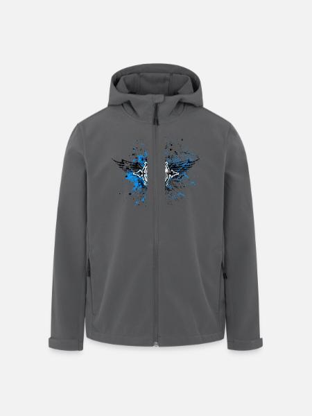 Skullwings - Recycelte Männer Softshell-Jacke von Stanley/Stella - Anthrazit