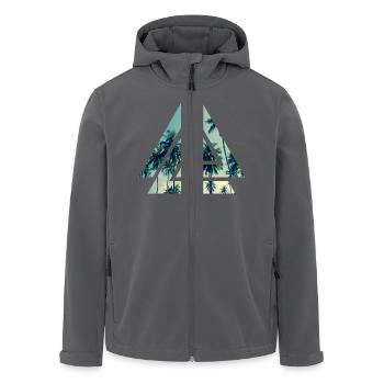 Palmen Design - Recycelte Männer Softshell-Jacke von Stanley/Stella - Anthrazit - Vorne - AI Model Male 185 light (185cm)