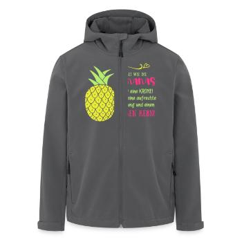 Ananas Krone Spruch - Recycelte Männer Softshell-Jacke von Stanley/Stella - Anthrazit - Vorne - AI Model Male 185 light (185cm)