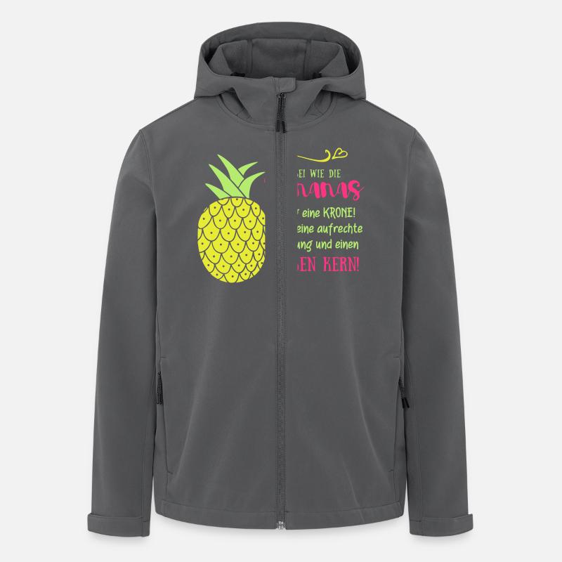 Ananas Krone Spruch - Recycelte Männer Softshell-Jacke von Stanley/Stella - Anthrazit