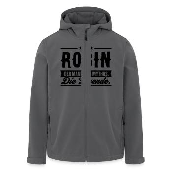 Mann Mythos Legende Robin - Recycelte Männer Softshell-Jacke von Stanley/Stella - Anthrazit - Vorne - AI Model Male 185 light (185cm)