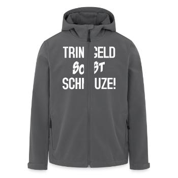 Trinkgeld sonst Schnauze - Recycelte Männer Softshell-Jacke von Stanley/Stella - Anthrazit - Vorne - AI Model Male 185 light (185cm)