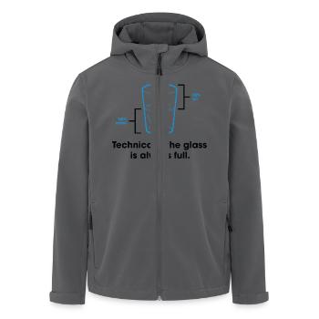 Streng genommen ist das Glass immer voll. - Recycelte Männer Softshell-Jacke von Stanley/Stella - Anthrazit - Vorne - AI Model Male 185 light (185cm)
