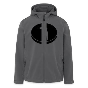 Brettspiel Puck Logo Spieler1 - Recycelte Männer Softshell-Jacke von Stanley/Stella - Anthrazit - Vorne - AI Model Male 185 light (185cm)
