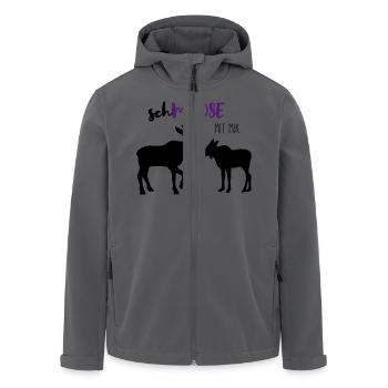 Moose Love - Recycelte Männer Softshell-Jacke von Stanley/Stella - Anthrazit - Vorne - AI Model Male 185 light (185cm)