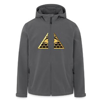 Alles sehendes Auge, Pyramide, Dreieck, Freimaurer - Recycelte Männer Softshell-Jacke von Stanley/Stella - Anthrazit - Vorne - AI Model Male 185 light (185cm)