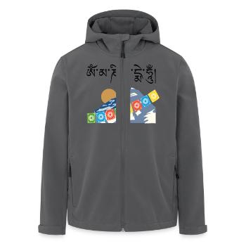 Berg in Tibet - Recycelte Männer Softshell-Jacke von Stanley/Stella - Anthrazit - Vorne - AI Model Male 185 light (185cm)