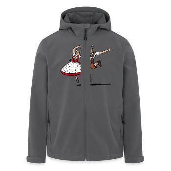 Jumping Bavarian Dancer Couple - Recycelte Männer Softshell-Jacke von Stanley/Stella - Anthrazit - Vorne - AI Model Male 185 light (185cm)