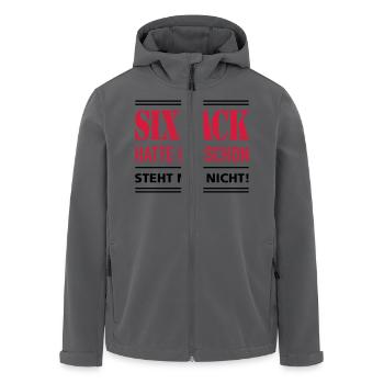 Sixpack Bier Bauch Muskel Body Builder Figur - Recycelte Männer Softshell-Jacke von Stanley/Stella - Anthrazit - Vorne - AI Model Male 185 light (185cm)