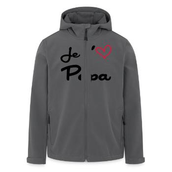 Je t'aime Papa / Naissance / Bébé / Fête des Pères - Recycelte Männer Softshell-Jacke von Stanley/Stella - Anthrazit - Vorne - AI Model Male 185 light (185cm)