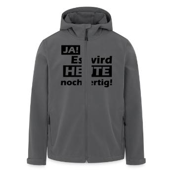 ja, es wird heute noch fertig - Recycelte Männer Softshell-Jacke von Stanley/Stella - Anthrazit - Vorne - AI Model Male 185 light (185cm)