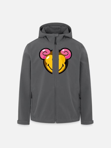 Smiley Monkey - Recycelte Männer Softshell-Jacke von Stanley/Stella - Anthrazit