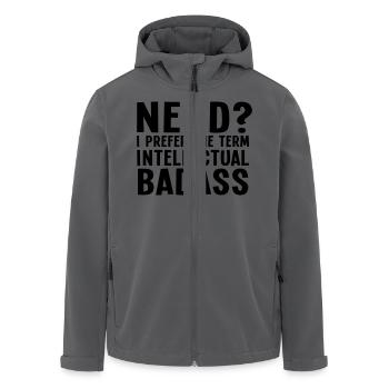 Nerd? I prefer the term intellectual badass II - Recycelte Männer Softshell-Jacke von Stanley/Stella - Anthrazit - Vorne - AI Model Male 185 light (185cm)