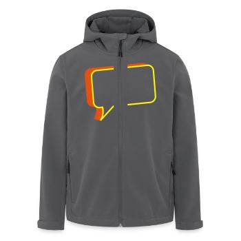 sprechblase 3d design - Recycelte Männer Softshell-Jacke von Stanley/Stella - Anthrazit - Vorne - AI Model Male 185 light (185cm)