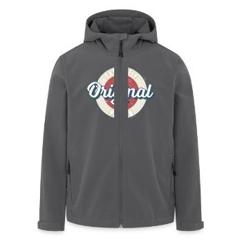 Original Vintage Label - Recycelte Männer Softshell-Jacke von Stanley/Stella - Anthrazit - Vorne - AI Model Male 185 light (185cm)