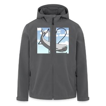 H2G2 Fan Art. Pottwal und Petunie fallen. 42 - Recycelte Männer Softshell-Jacke von Stanley/Stella - Anthrazit - Vorne - AI Model Male 185 light (185cm)