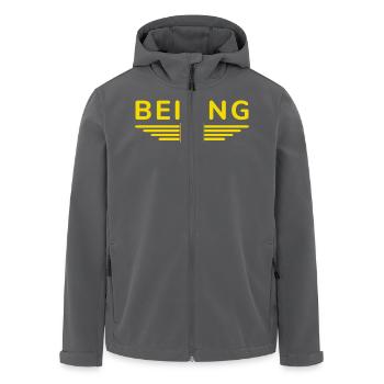 Peking China Fan Design T-Shirt Outfit - Recycelte Männer Softshell-Jacke von Stanley/Stella - Anthrazit - Vorne - AI Model Male 185 light (185cm)