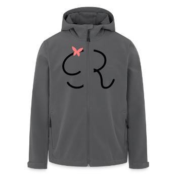 Buchstabe R Schmetterlingsbuchstabe - Recycelte Männer Softshell-Jacke von Stanley/Stella - Anthrazit - Vorne - AI Model Male 185 light (185cm)