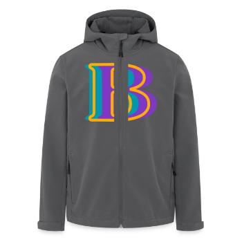 Mehrfarbiger Buchstabe b - originelle Geschenkidee - Recycelte Männer Softshell-Jacke von Stanley/Stella - Anthrazit - Vorne - AI Model Male 185 light (185cm)