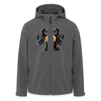 Dachshund dog portrait loyal pets animals snout - Recycelte Männer Softshell-Jacke von Stanley/Stella - Anthrazit - Vorne - AI Model Male 185 light (185cm)