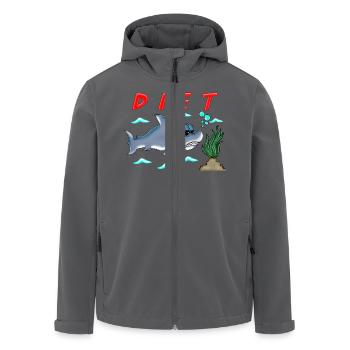 Lustige Diät Cartoon Hai Humor Sarkastisches Design - Recycelte Männer Softshell-Jacke von Stanley/Stella - Anthrazit - Vorne - AI Model Male 185 light (185cm)