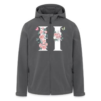Buchstabe h rosa Blumen - Recycelte Männer Softshell-Jacke von Stanley/Stella - Anthrazit - Vorne - AI Model Male 185 light (185cm)