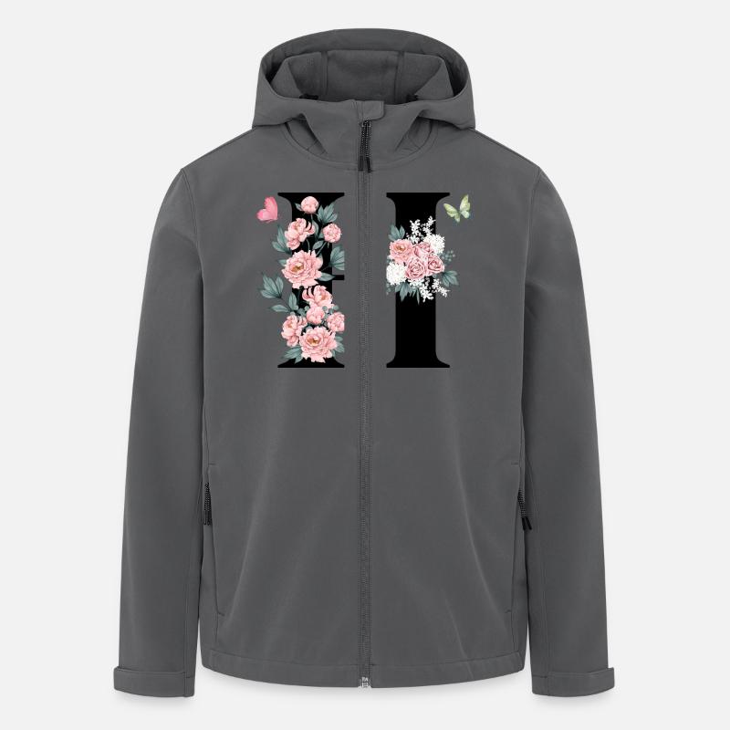 Buchstabe h rosa Blumen - Recycelte Männer Softshell-Jacke von Stanley/Stella - Anthrazit