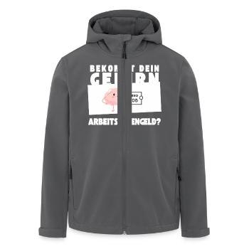 Arbeitsloses Gehirn - Recycelte Männer Softshell-Jacke von Stanley/Stella - Anthrazit - Vorne - AI Model Male 185 light (185cm)