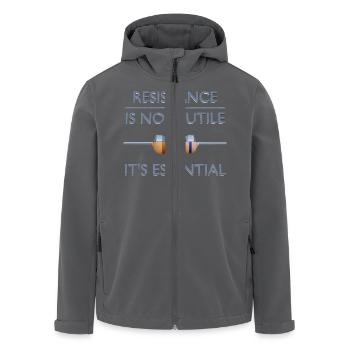Widerstand ist nicht zwecklos, er ist unerlässlich - Recycelte Männer Softshell-Jacke von Stanley/Stella - Anthrazit - Vorne - AI Model Male 185 light (185cm)