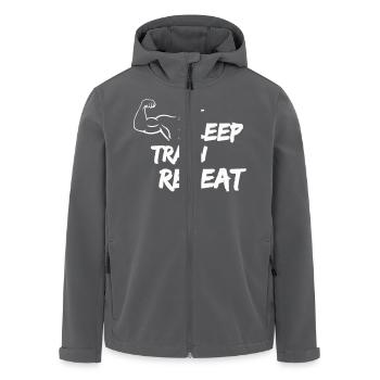 eat sleep train repeat - Recycelte Männer Softshell-Jacke von Stanley/Stella - Anthrazit - Vorne - AI Model Male 185 light (185cm)