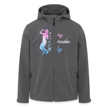 Crazy Karaoke Lady Singer Singing - Recycelte Männer Softshell-Jacke von Stanley/Stella - Anthrazit - Vorne - AI Model Male 185 light (185cm)