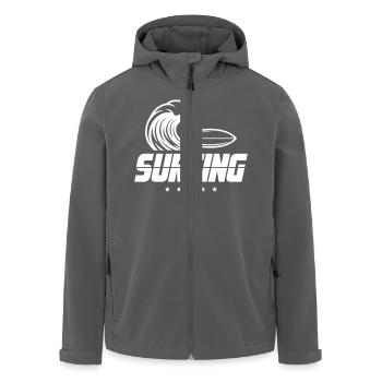 Surfing Surfboard - Recycelte Männer Softshell-Jacke von Stanley/Stella - Anthrazit - Vorne - AI Model Male 185 light (185cm)