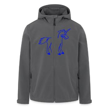 Einhorn Böse Wütend Angriff Zähne knirschen sauer - Recycelte Männer Softshell-Jacke von Stanley/Stella - Anthrazit - Vorne - AI Model Male 185 light (185cm)