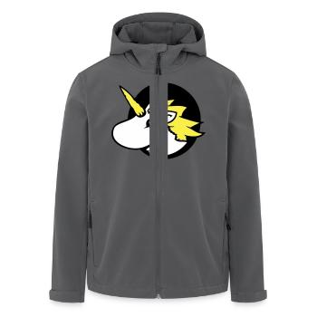 Licorne trou page drôle mignon dessin animé - Veste softshell homme en polyester recyclé Stanley/Stella - charbon - Devant - AI Model Male 185 light (185cm)
