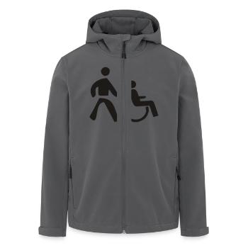 Rollstuhl - wheelchair - Recycelte Männer Softshell-Jacke von Stanley/Stella - Anthrazit - Vorne - AI Model Male 185 light (185cm)