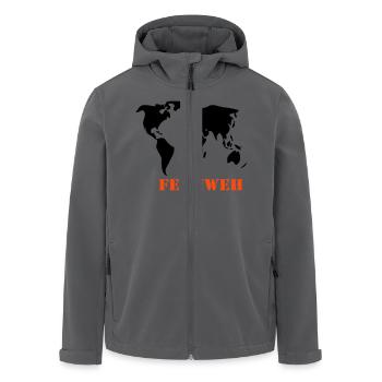 Weltkarte Fernweh - Recycelte Männer Softshell-Jacke von Stanley/Stella - Anthrazit - Vorne - AI Model Male 185 light (185cm)