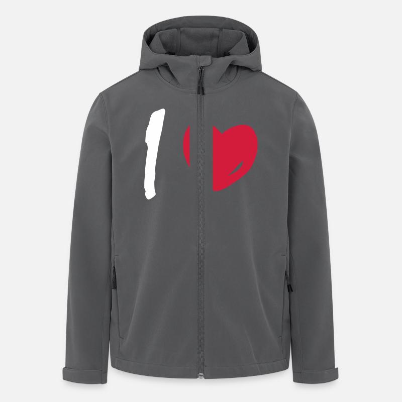 I love - Recycelte Männer Softshell-Jacke von Stanley/Stella - Anthrazit