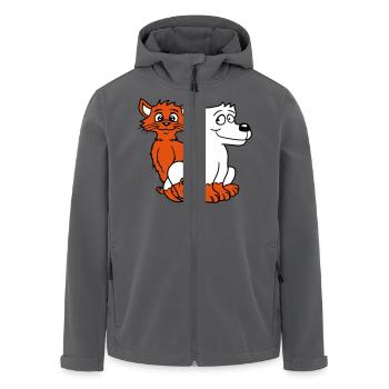 Hund Katze Zwei Freunde Team Kätzchen 2 Duo Crew - Recycelte Männer Softshell-Jacke von Stanley/Stella - Anthrazit - Vorne - AI Model Male 185 light (185cm)
