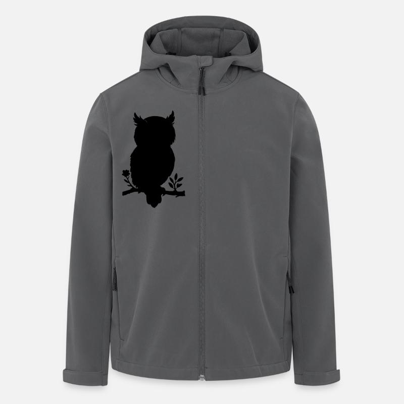 Eule - Scherenschnitt - Recycelte Männer Softshell-Jacke Discoverer von Stanley/Stella - Anthrazit