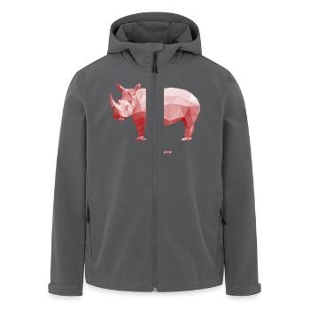 Low Poly Rhino - Recycelte Männer Softshell-Jacke von Stanley/Stella - Anthrazit - Vorne - AI Model Male 185 light (185cm)