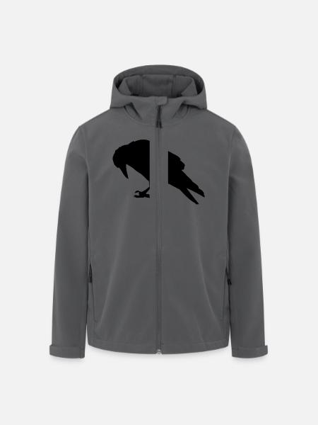 Expandables Crow / Krähe / Raabe sitzend - Recycelte Männer Softshell-Jacke von Stanley/Stella - Anthrazit