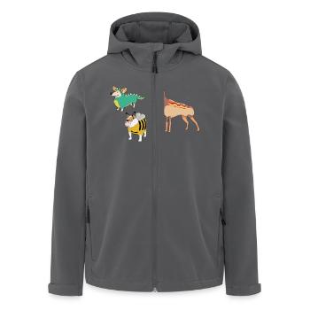 Hunde im Kostüm Hot Dog - Recycelte Männer Softshell-Jacke von Stanley/Stella - Anthrazit - Vorne - AI Model Male 185 light (185cm)