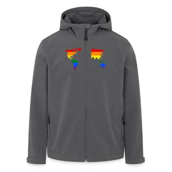 rainbow-world-map - Recycelte Männer Softshell-Jacke von Stanley/Stella - Anthrazit - Vorne - AI Model Male 185 light (185cm)