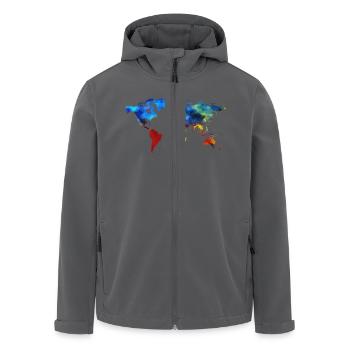 Kontinente in Farbe - Recycelte Männer Softshell-Jacke von Stanley/Stella - Anthrazit - Vorne - AI Model Male 185 light (185cm)